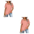 thumbnail image 2 of Guardurnaity Camiseta de algodón para mujer, Top informal plisado, para oficina, viajes, senderismo, Camping, deportes, moda, verano, primavera, Type3 NO3, 2 of 6