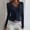 Navy, variant on Blouse Tops for Women V Neck Lace Panel Ribbed Cardigan T Shirt, Long Sleeve Solid Knit Top, Soft Stretchy Blouse with Elegant Lace Trim Blouses for Women