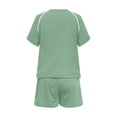 thumbnail image 5 of BOOMNY Womens 2 Peice Workout Shorts Sets Solid Short Sleeve Tops Shorts Outfits for Women Summer Casual Matching Sets, 5 of 5