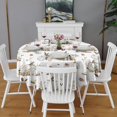 thumbnail image 2 of Fall Pumpkins Leaves Pattern Round Tablecloth 60" X 60",Wrinkle Wipeable Table Cloth for Kitchen Dining Room Picnic Patio Party, 2 of 6