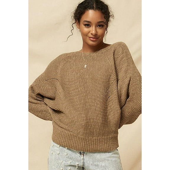 A Ribbed Knit Sweater S