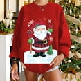 thumbnail image 2 of Sudaderas de Cuello Redondo de Navidad Para Mujer Casual Manga Larga Impresa Señoras Tops Odeerbi ODB208401, 2 of 6