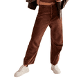 thumbnail image 1 of SUNSIOM Women Autumn Casual Corduroy Pants Solid Color Button Straight Leg Pants with 2 Pockets, 1 of 6