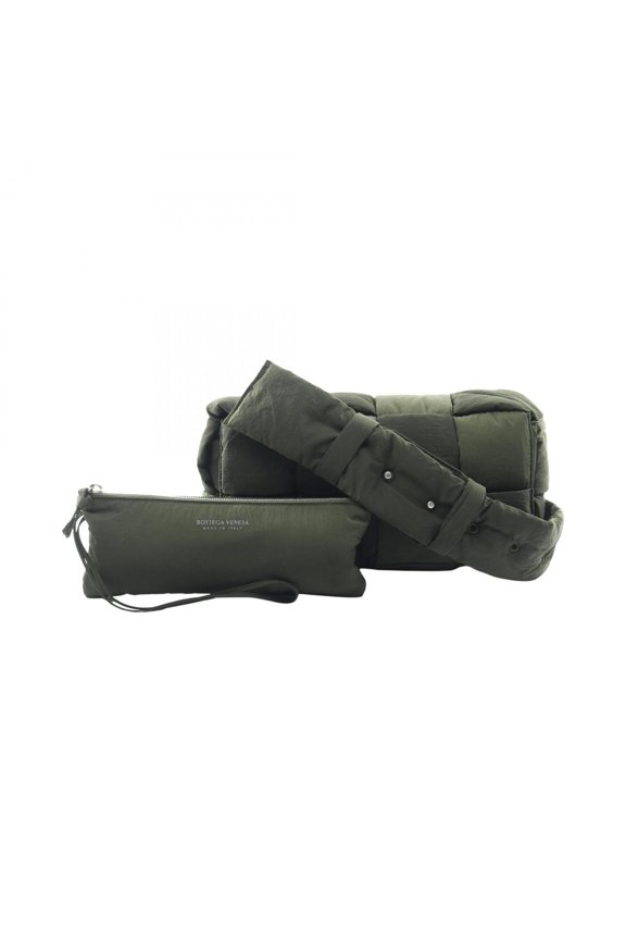 Pre-Owned Bottega Veneta Padded Tech Cassette Shoulder Bag/Handbag, Nylon, Men's, Green, 628951
