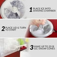 thumbnail image 2 of Nostalgia Retro Table-Top Snow Cone Maker, Makes 20 Icy Treats, Shaved Ice Machine Includes 2 Reusable Plastic Cups & Ice Scoop, Retro Red, 2 of 6