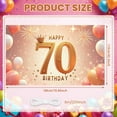 thumbnail image 2 of Golden Theme 70th Birthday Banner Royal Crown Display Pink Balloons Golden Fireworks 70th Anniversary Backdrop for 70th Birthday Party Senior Anniversary Family Celebration, 2 of 9