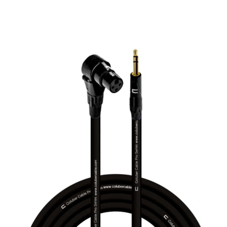 Coluber Cable Right Angle XLR Female to 3.5 TRS Male Pro Microphone Connector