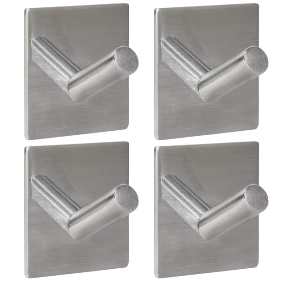 Barton 4 Pack Self Adhesive Hanger Hooks Stick On Wall Towel / Coat Hanging Hook