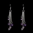 thumbnail image 1 of Xiao Hua Pendientes de piedra natural personalizados, hechos a mano, con borlas y cadena multicapa de cristal natural (morado), 1 of 3