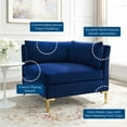 thumbnail image 5 of Ardent Performance Velvet Sectional Sofa Corner Chair Navy, 5 of 8