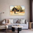 thumbnail image 5 of Figure Stands By Turtle-like Shelter In Desert Canvas Poster Bedroom Decor Sports Landscape Office Room Decor Gift,Frame-style,16x24inch(40x60cm), 5 of 8
