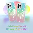 thumbnail image 2 of Laser Case Designed for iPhone 15 Pro Max Compatible with Magsafe Fluorescent Iridescent Phone Case for Women Men Soft TPU Bumper Hard Back Shockproof Protective Cover-Clear, 2 of 12