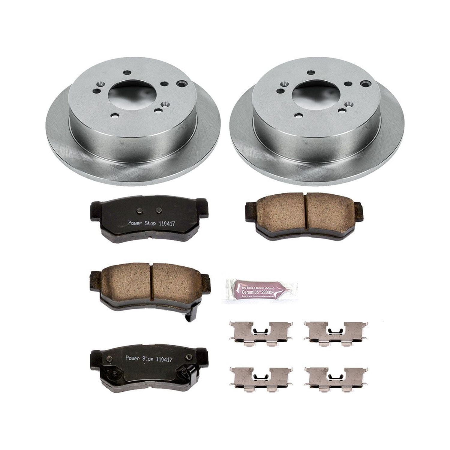 Power Stop Rear Stock Replacement Brake Pad and Rotor Kit KOE5213