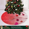thumbnail image 6 of FMSHPON Romantic Heart Flowers Xmas Christmas Tree Skirt Stand Mat for Holiday Party Decoration Indoor Outdoor 48 inches, 6 of 6
