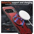 thumbnail image 2 of For Google Pixel 9 Pro XL Case With Invisible Magnetic O-Ring Stand Shockproof Phone Case,Red,For Pixel 9 Pro XL, 2 of 6