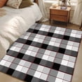 thumbnail image 5 of Gray Buffalo Plaid Washable Area Rugs 2.7'x5', Black Geometric Check Purple Line Gradient Low Pile Throw Living Room Rug Non-Slip Sturdy Edge Binding Carpet for Indoor Entryway Bedside Kitchen, 5 of 9