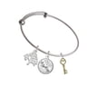 thumbnail image 2 of Delight Jewelry Goldtone Open Heart Key Silvertone Let Things Go Tree Charm Bangle Bracelet, 2 of 4