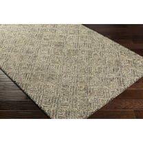 BoutiqueRugs Barahan Bohemian, Transitional Area Rug - Ivory, Charcoal, Black - 18" x 18" Sample