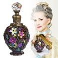 thumbnail image 2 of Vintage Flower Glass Perfume Bottle, Empty Refillable Painted Enameled Decorative Crystal Perfume Holder Container Scent Bottle(12ML), 2 of 5