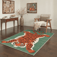 thumbnail image 2 of GENIMO 5'x7' Area Rug for Living Room, Washable Non Slip Soft Tiger Print Rug for Bedroom Dining Room Home Office, Moss Terracotta, 2 of 7