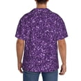 thumbnail image 3 of Sikiie Purple Glitter Men's Wrinkle Free Untucked Cuban Shirt Business Casual Button Down Shirts Short Sleeve ShirtMedium, 3 of 5
