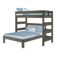Max & Lily Modern Farmhouse Bunk Bed, LShaped Twin Over Queen Bed Frame For Kids