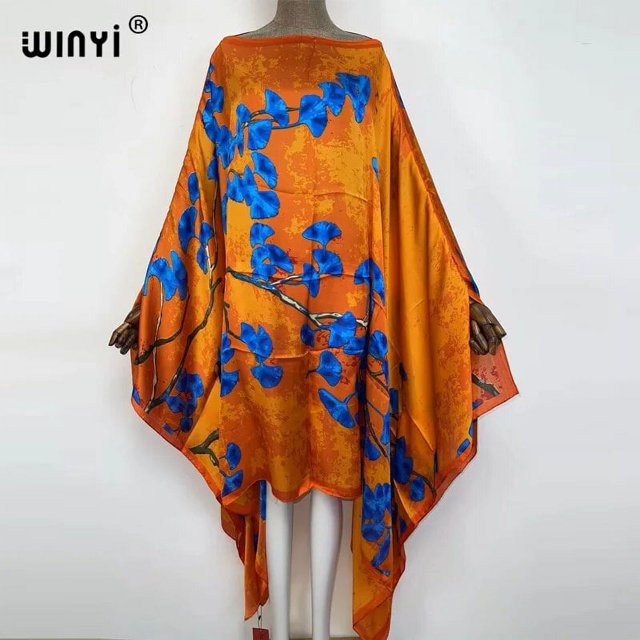 WINYI-caftán africano para mujer, ropa de playa de gran tamaño, traje de baño bohemio, bata de fiesta, ropa de Navidad