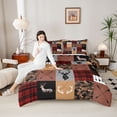 thumbnail image 4 of Homewish Rustic Cameflage Bedding Comforter Set, Hunting Wildlife Deer Twin Comforter Sets, Red Buffalo Patchwork Reversible Bedding Set, Luxury Bedroom Decor, 2pcs, 4 of 8