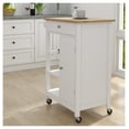 thumbnail image 5 of Kitchen Island Rolling Cart with Adjustable Shelves & Towel Rack - Rubber Wood Top, White Finish - Mobile Kitchen Storage for Small Spaces, 5 of 9