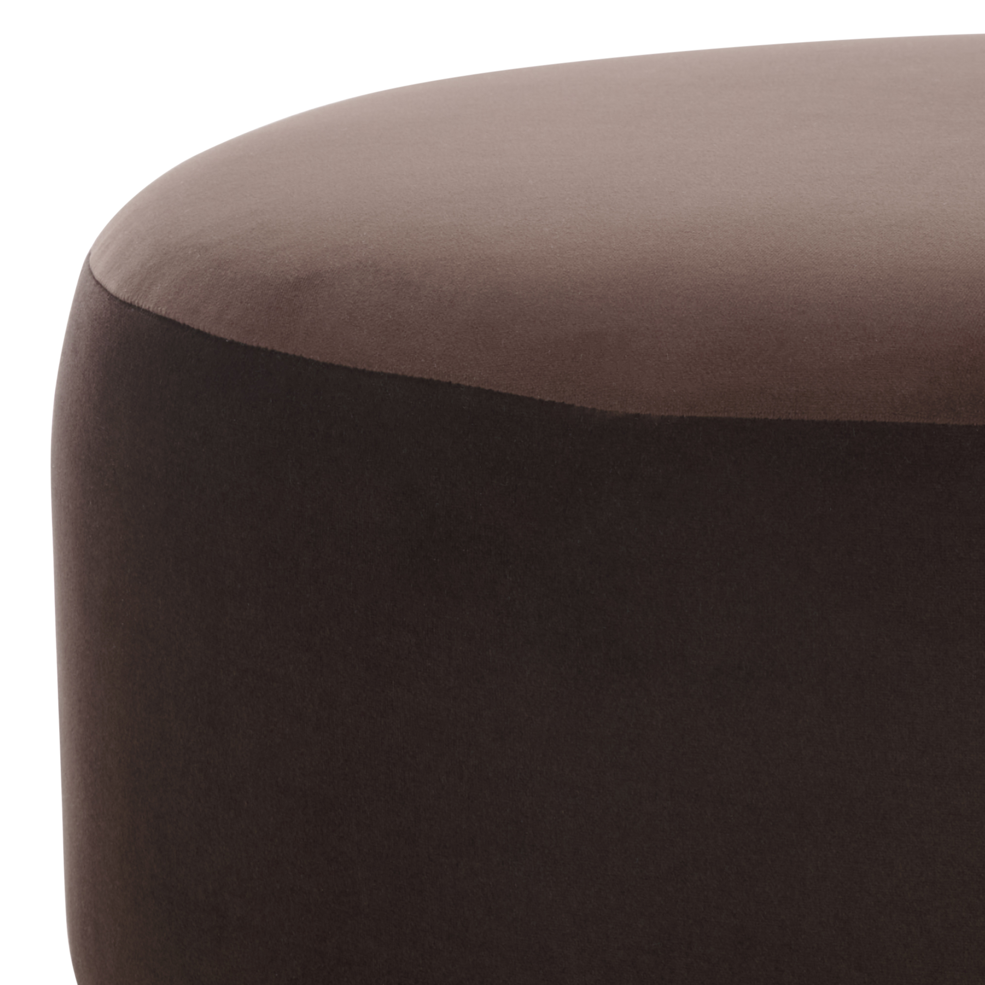 Safavieh Naref Cocktail Mid-Century Round Ottoman, Chocolate