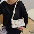 thumbnail image 4 of Bolso de hombro para mujer, cartera pequeña de piel, bolso plisado con cuerpo cruzado informal, 4 of 5