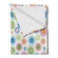 thumbnail image 2 of Modern Soft Flannel Fleece Throw Blanket, Colorful Style Inspired Patterns with Flower Like Images Artwork, Cozy Plush for Indoor and Outdoor Use, 60" x 80", Multicolor, by Ambesonne, 2 of 5