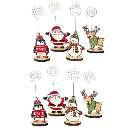 

8Pcs Colorful Wooden Photo Clips Christmas Photo Clips Memos Fixed Clips