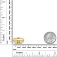 thumbnail image 6 of Gem Stone King 18K Yellow Gold Plated Silver Yellow Citrine and White Moissanite Filigree Style 3 Stone Ring for Women (2.30 Cttw, Oval 8X6MM and 6X4MM, Size 9), 6 of 6