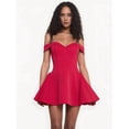 thumbnail image 4 of Women'S Off Shoulder Mini Dress Slimming Summer Sleeveless Corset Short Party Bodycon Y2K Dresses Red M, 4 of 9