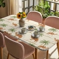 thumbnail image 3 of Date Coconut Tree Table Cloths for 4 Foot Rectangle Tables, Desert Camels Botanical Tropical Beige Patio Waterproof Elastic Fitted Tablecloths, Washable Rectangular Table Cover for Camping, 3 of 8