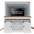 thumbnail image 4 of Heynemo TV Stand for TVs up to 70", 34" Tall Entertainment Center w/Sliding Doors, Modern Wood Media Console Storage Cabinet for Living Room Bedroom, Wood-Tone and White, 4 of 10