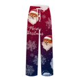 thumbnail image 4 of Fabrcox Black Pj Pants Men Wide Leg Mens Christmas Pajama Pants Christmas Tree Printed Elastic Waist Sleep Pajama Bottoms Hot Pink XL, 4 of 5