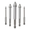 thumbnail image 2 of 5 Unids 3-7mm Triángulo Multifunción Brocas Conjunto de Bolsas de Pared de Cerámica de Mármol Punzonado Orificio Cristal de Diamante Ma Plata Macarena broca de carburo, 2 of 8