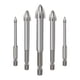 thumbnail image 2 of Juego de brocas triangulares multifunción de 3-7 mm para cerámica, azulejos de pared, mármol, vidrio, sierra perforadora, brocas de diamante para vidrio y madera. Plata, 2 of 9