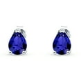 thumbnail image 3 of Art Deco Pear Shape Solitaire Screw Back Stud Earring 7mmX5mm CZ 925 Sterling Silver, 3 of 5