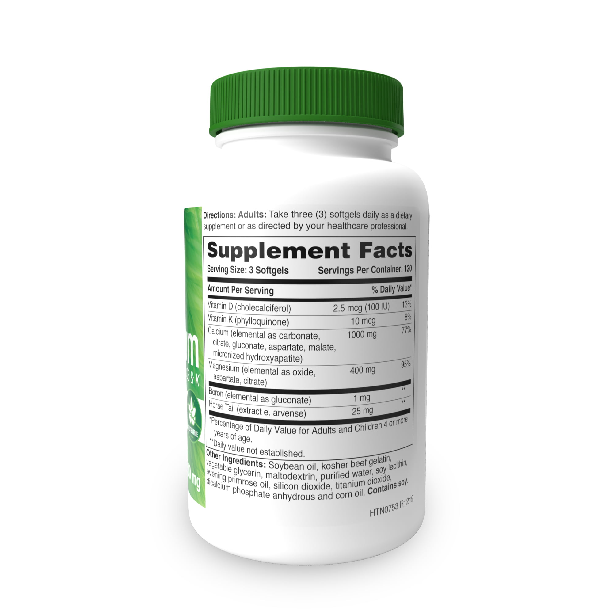 non-GMO 1000iu D3 100 Soft € 33,50 /  kg Calcium 1000 mg / Magnesium 400 mg 