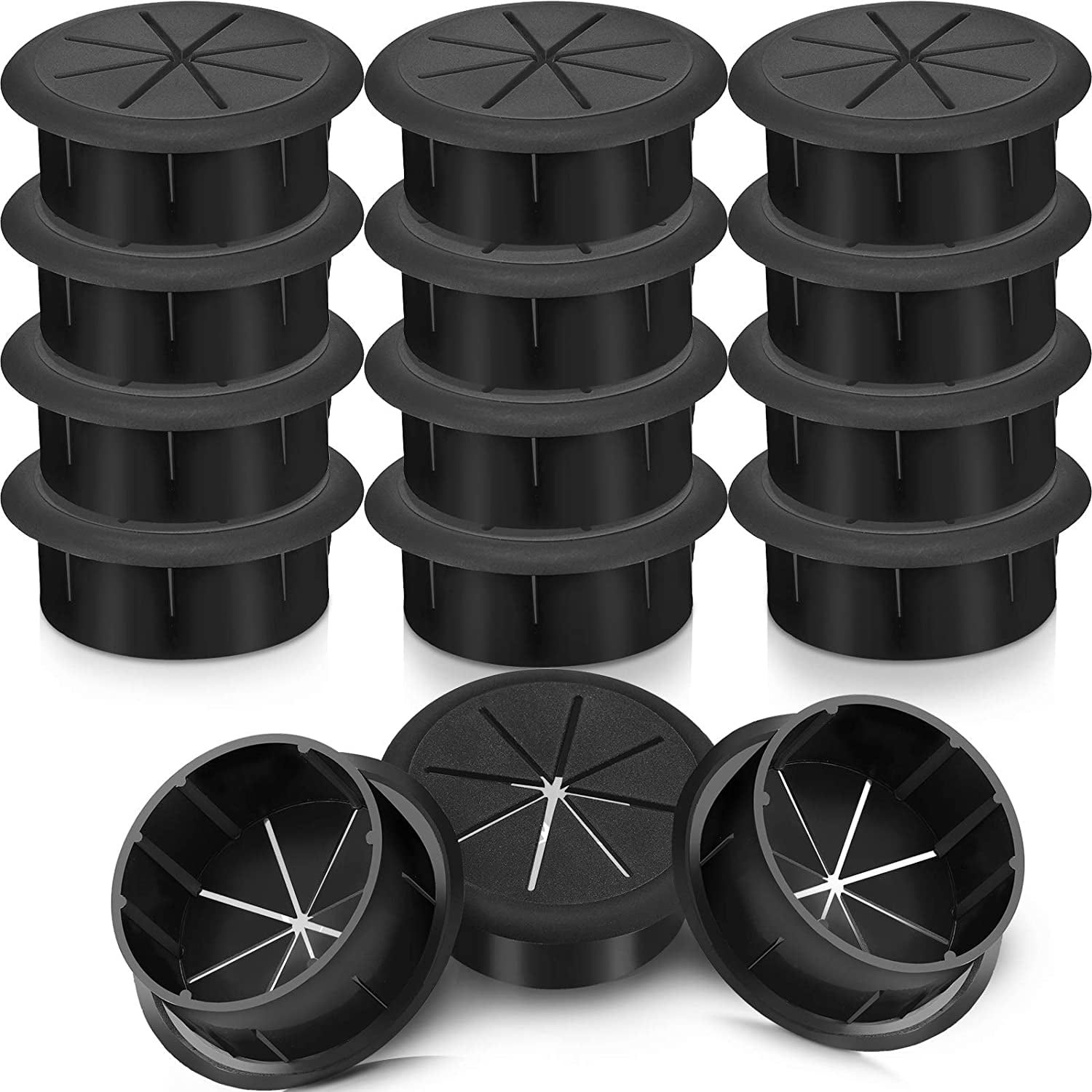 15 Pieces Desk Grommet Desk Cord Grommets Flexible Cable Wire Hole