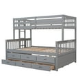 thumbnail image 5 of Tcbosik Twin over Full Size Wood Bunk Bed with Twin Trundle Bed and 3 Drawers for Bedroom, Gray, 5 of 9