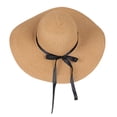 thumbnail image 1 of Harhinhe Sombrero de paja con nudo, disquete grande, plegable, enrollado, sombrero de playa, sombrero para el sol, sombrero de playa con protección UV de verano, 1 of 6