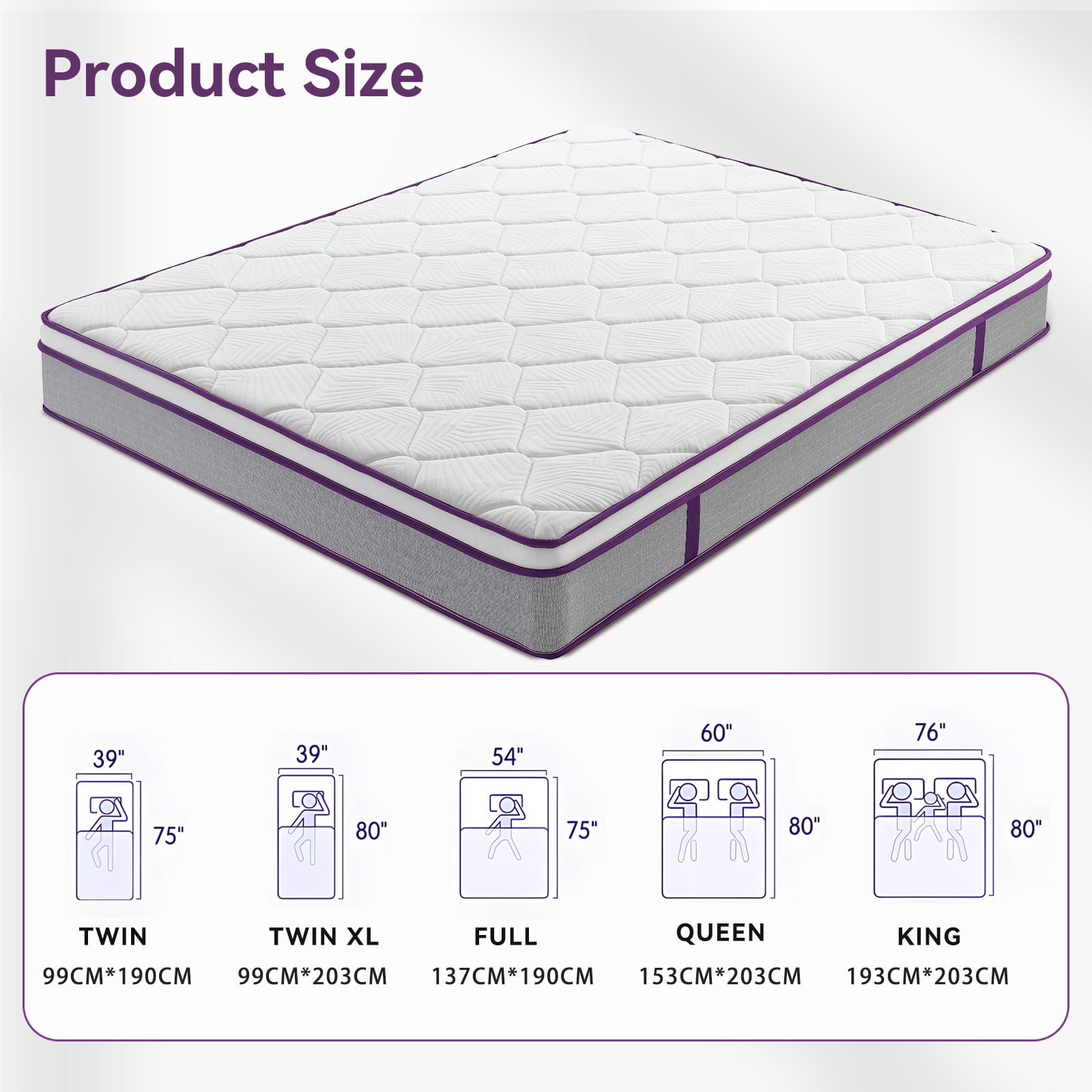 Full Mattress, 10 Inch Medium Firm Hybrid Mattresses with Gel Memory Foam and Pocket Springs, Pressure Relief & Firm Support, Medium Firm Full Bed Mattress in a Box, Motion Isolation, Edge Support