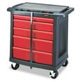 thumbnail image 3 of Rubbermaid Commercial FG773488BLA Five-Drawer 32.63 in. x 19.9 in. x 33.5 in. Mobile Workcenter - Black/Red, 3 of 7