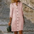 thumbnail image 1 of Robes d'Été pour Femmes 2025 Mode Polyvalente Robe à Rayures Boutonnée Décontractée Ample Robe d'Été Rouge TTTG, 1 of 5