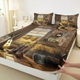 thumbnail image 3 of Manfei Western Theme 4 Pieces Queen Sheet Sets for Female Men,Music Guitar Ultra Soft Flat Sheet,Rustic Retro Farmhouse Queen Fitted Sheet,Luxury Bedroom Decor, 3 of 7