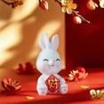 thumbnail image 4 of Fiudx Adorno de Conejo de Pascua, Escultura de Resina Tallada a Mano, Decoración Primaveral Única, Ideal para Sala de Estar, Dormitorio, Jardín, Reuniones Al Aire Libre, Regalo Familiar, Tamaño 5 X 4, 4 of 6